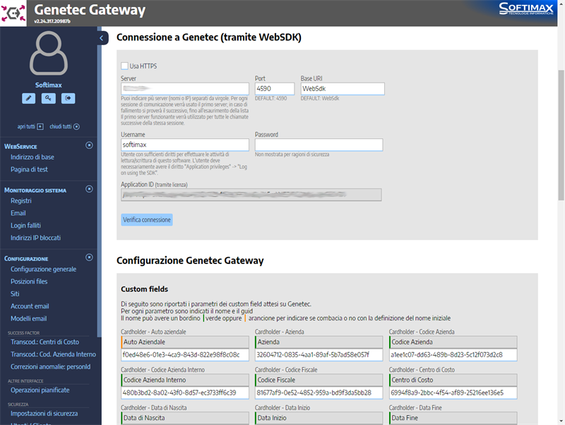 Il collegamento prevede la gestione del failover dei server Genetec